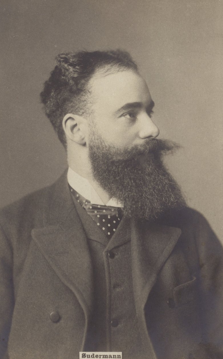 Hermann Sudermann (1857-1928), dramaturgo e romancista alemão (fotografia a preto e branco) de German Photographer