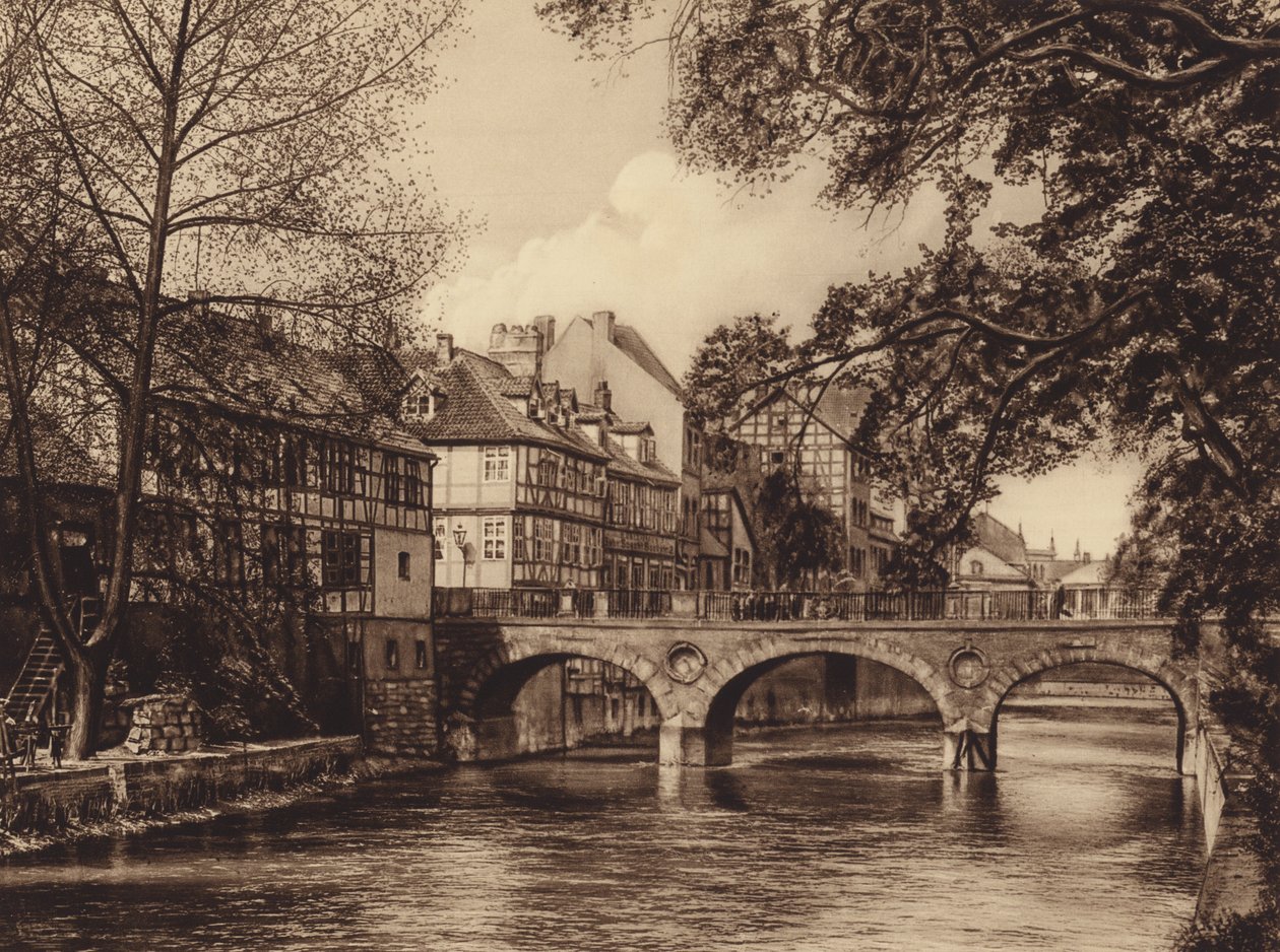 Ponte Marstall, Hanover (fotografia a preto e branco) de German Photographer