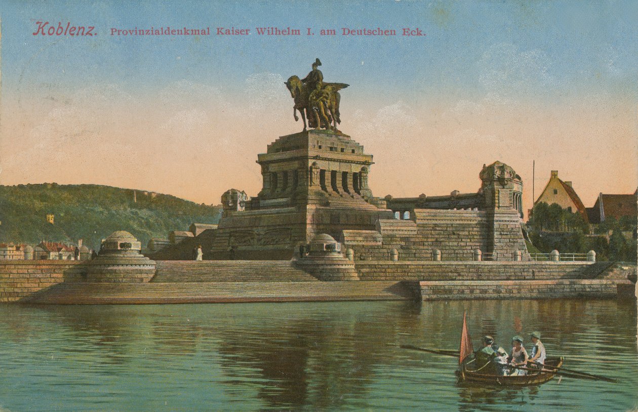 Monumento ao Kaiser Wilhelm I, Koblenz. Postal enviado em 1913. de German Photographer