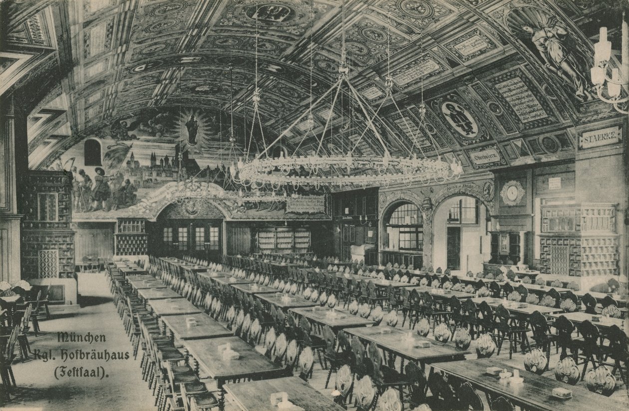 Munique, Hofbrauhaus. Postal enviado em 11 de março de 1913. de German Photographer