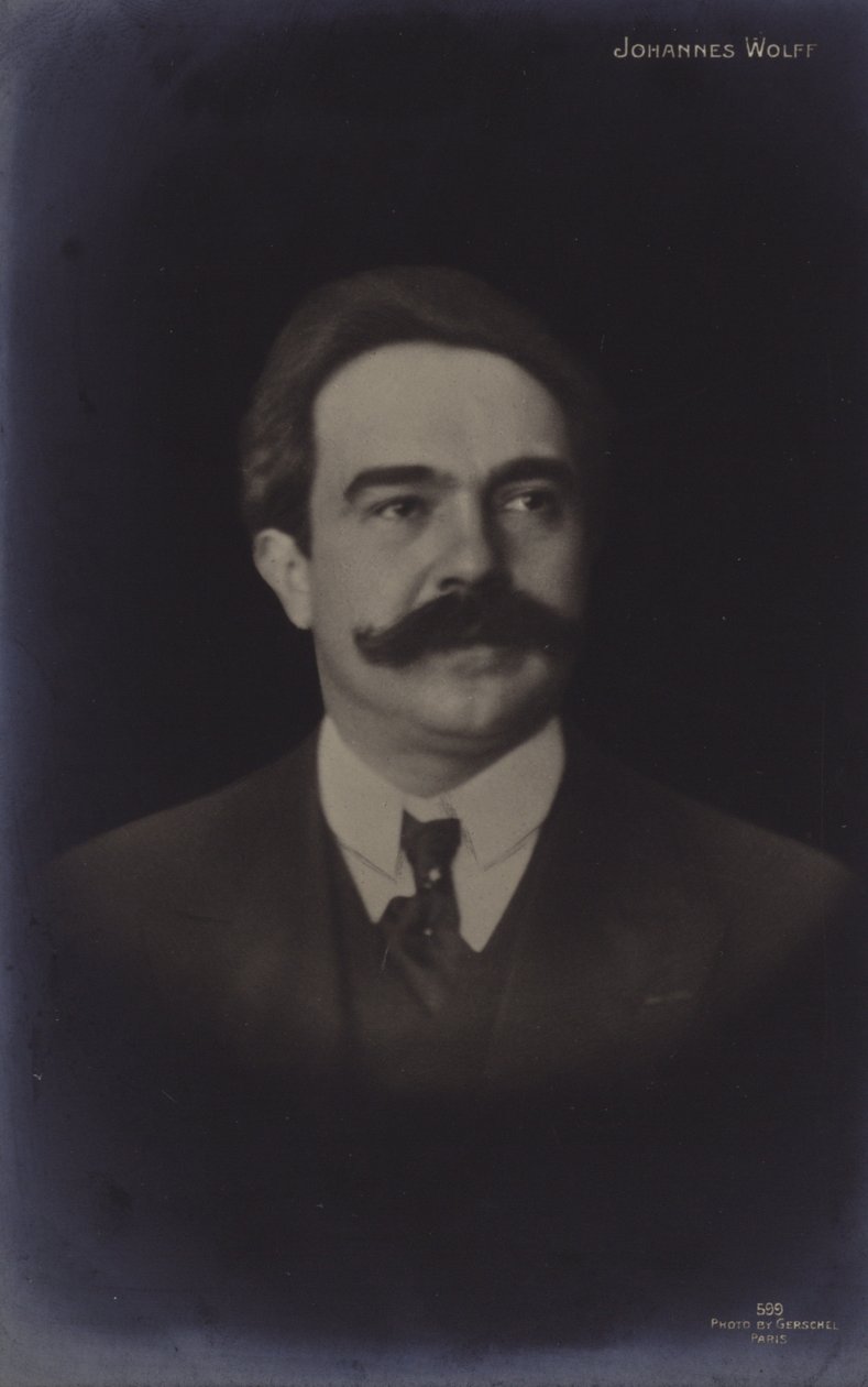 Retrato de Johannes Wolff (fotografia a preto e branco) de German Photographer