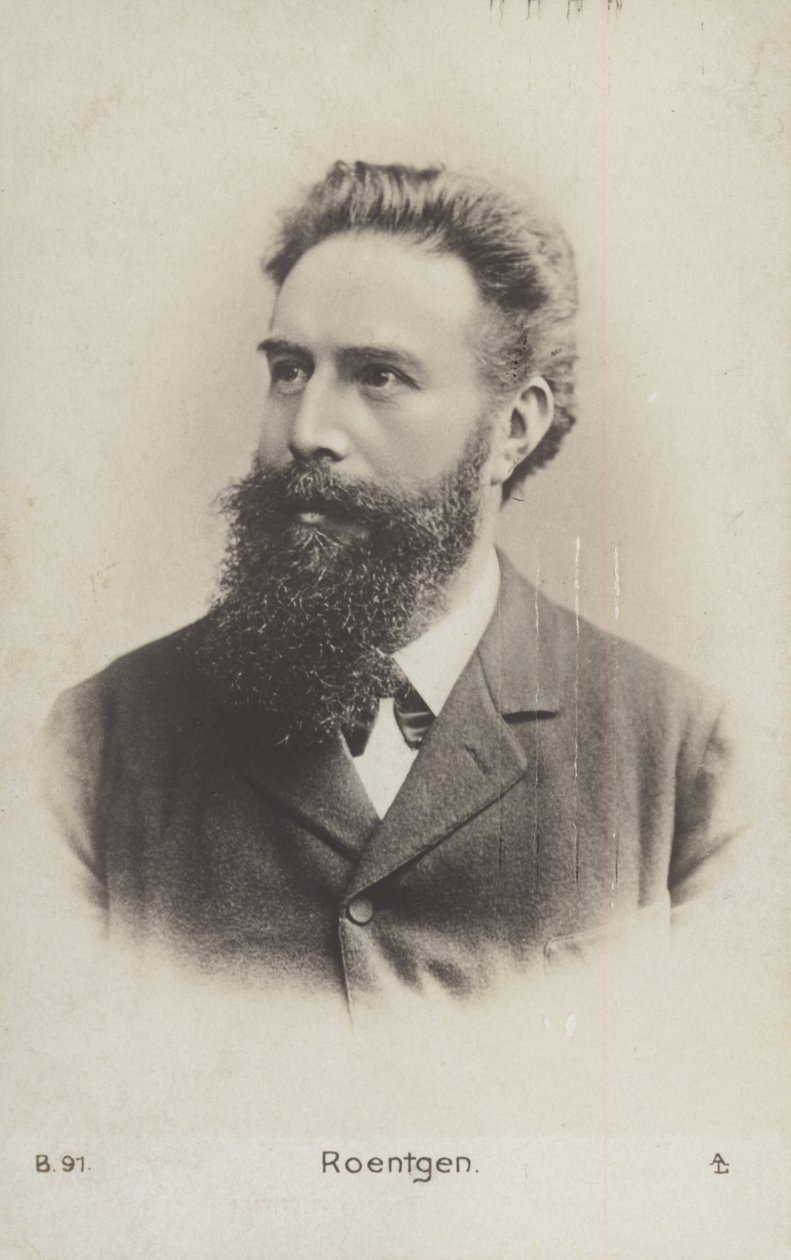 Wilhelm Roentgen (1845-1923), físico alemão (fotografia a preto e branco) de German Photographer