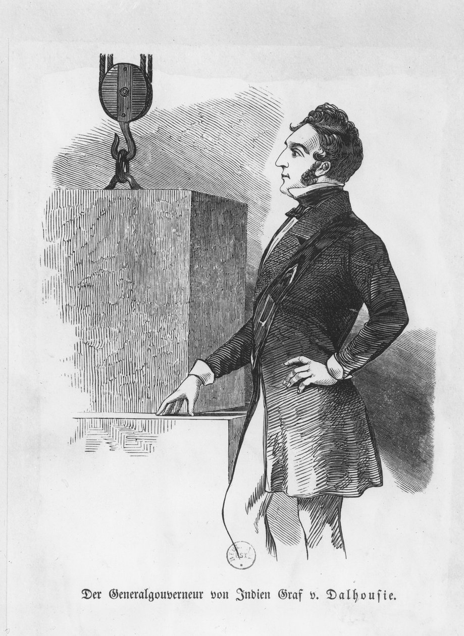 1º Marquês de Dalhousie, Governador da Índia (gravura) de German School