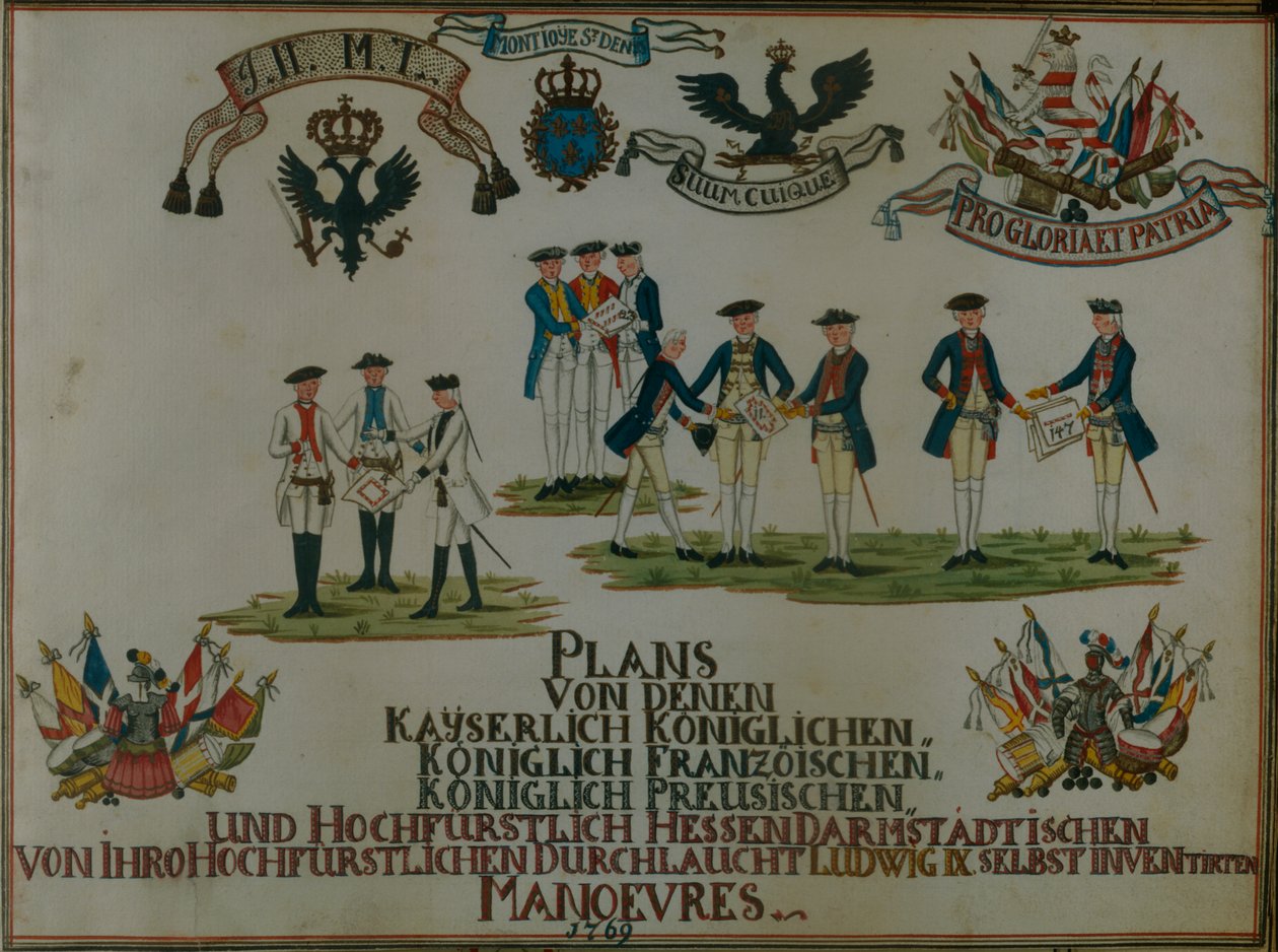 Uma coleção de planos de maneouvre de Louis IX de Hesse-Darmstadt de German School