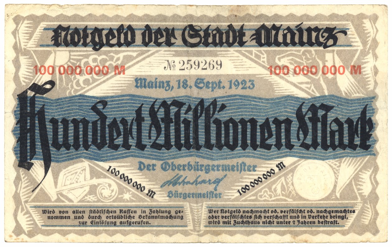 Nota de cem milhões, 1923 de German School