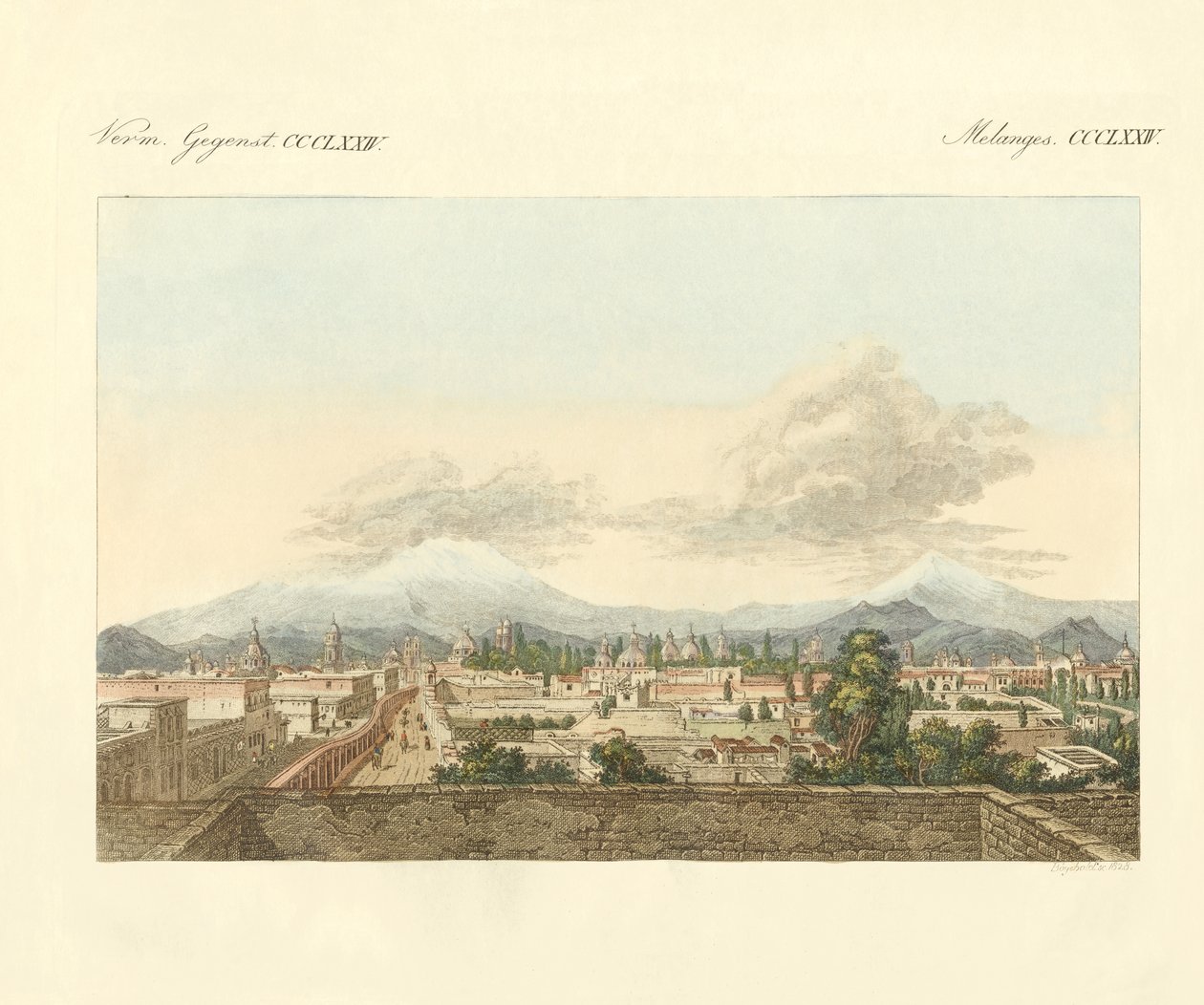 Uma vista do México e dos arredores mais distantes daquela cidade (gravura colorida) de German School