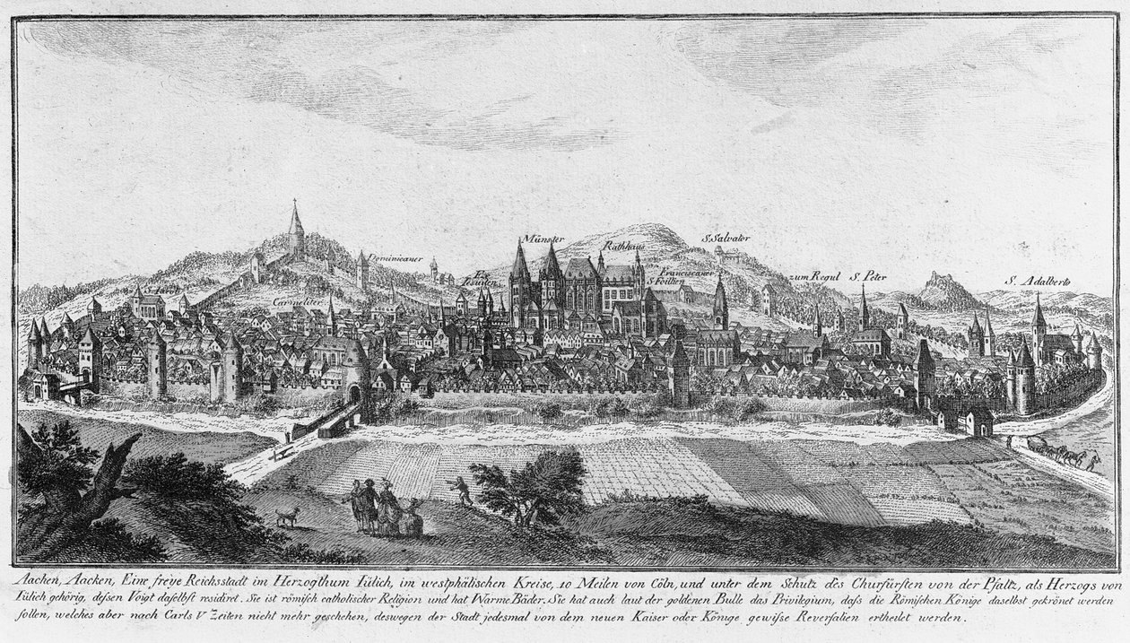 Aachen (gravura) de German School
