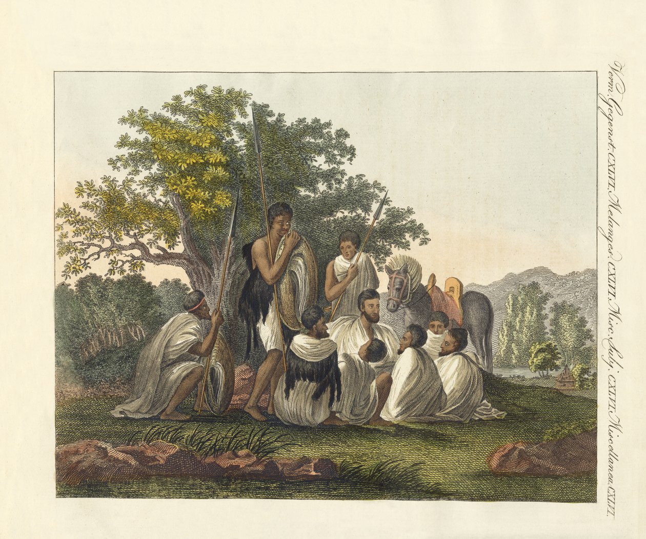 Abissínios em repouso durante a viagem (gravura colorida) de German School