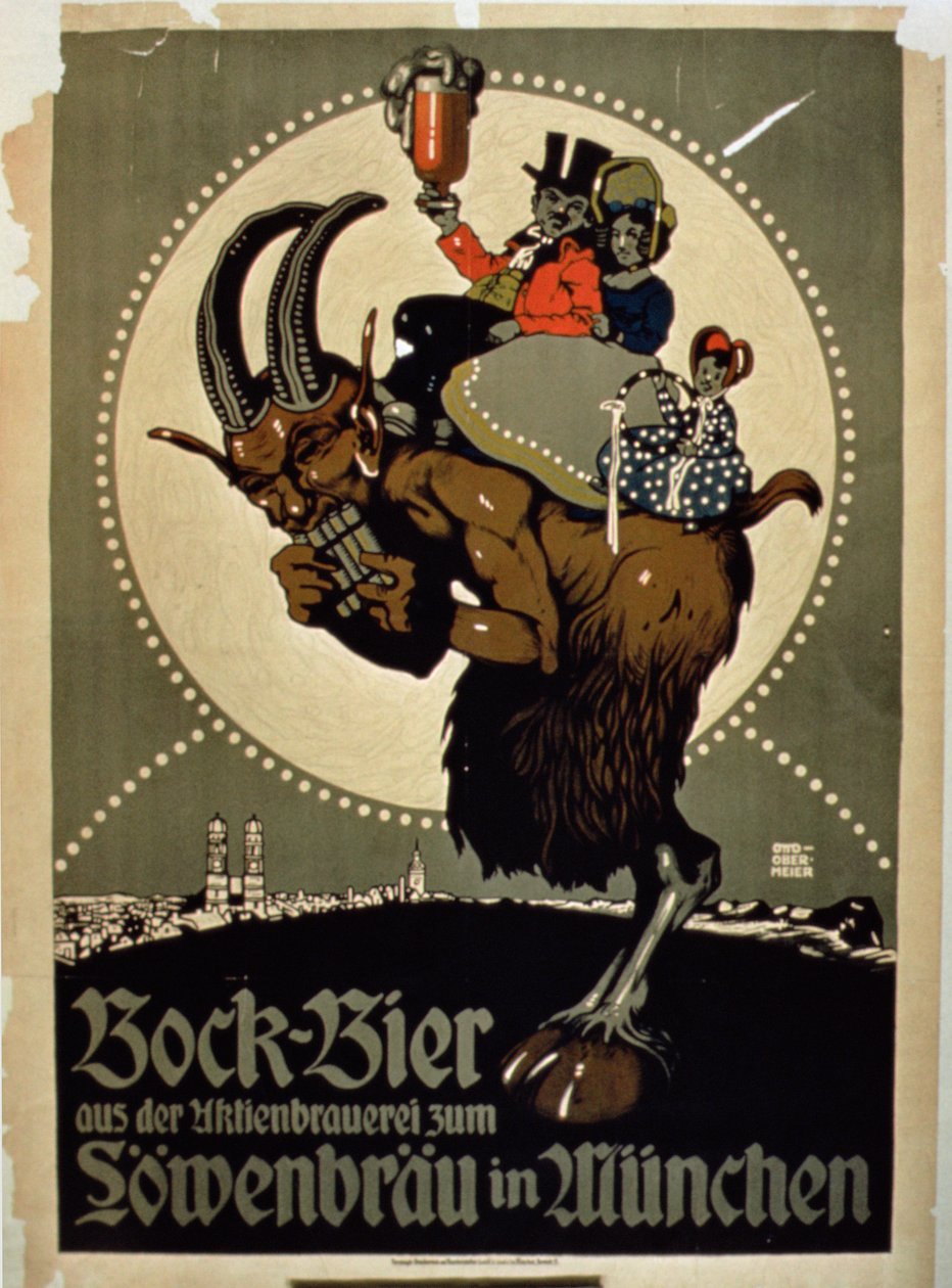Anúncio para Cerveja Bock da Cervejaria Lowenbrau, Munique de German School