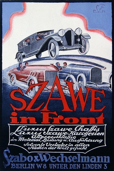 Anúncio para Szawe Motor Cars, 1921 de German School
