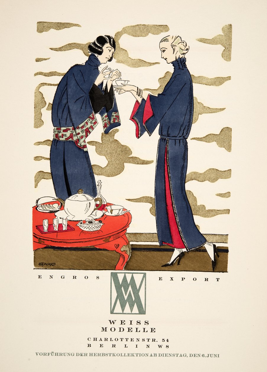 Anúncio de "Weiss Modelle", de Styl, pub.1922 (impressão em pochoir) de German School
