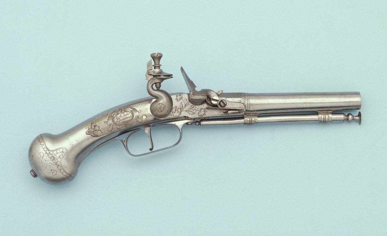 Uma pistola de pederneira toda de aço, Jan Cloeter a Grevenbroich, c.1660 de German School