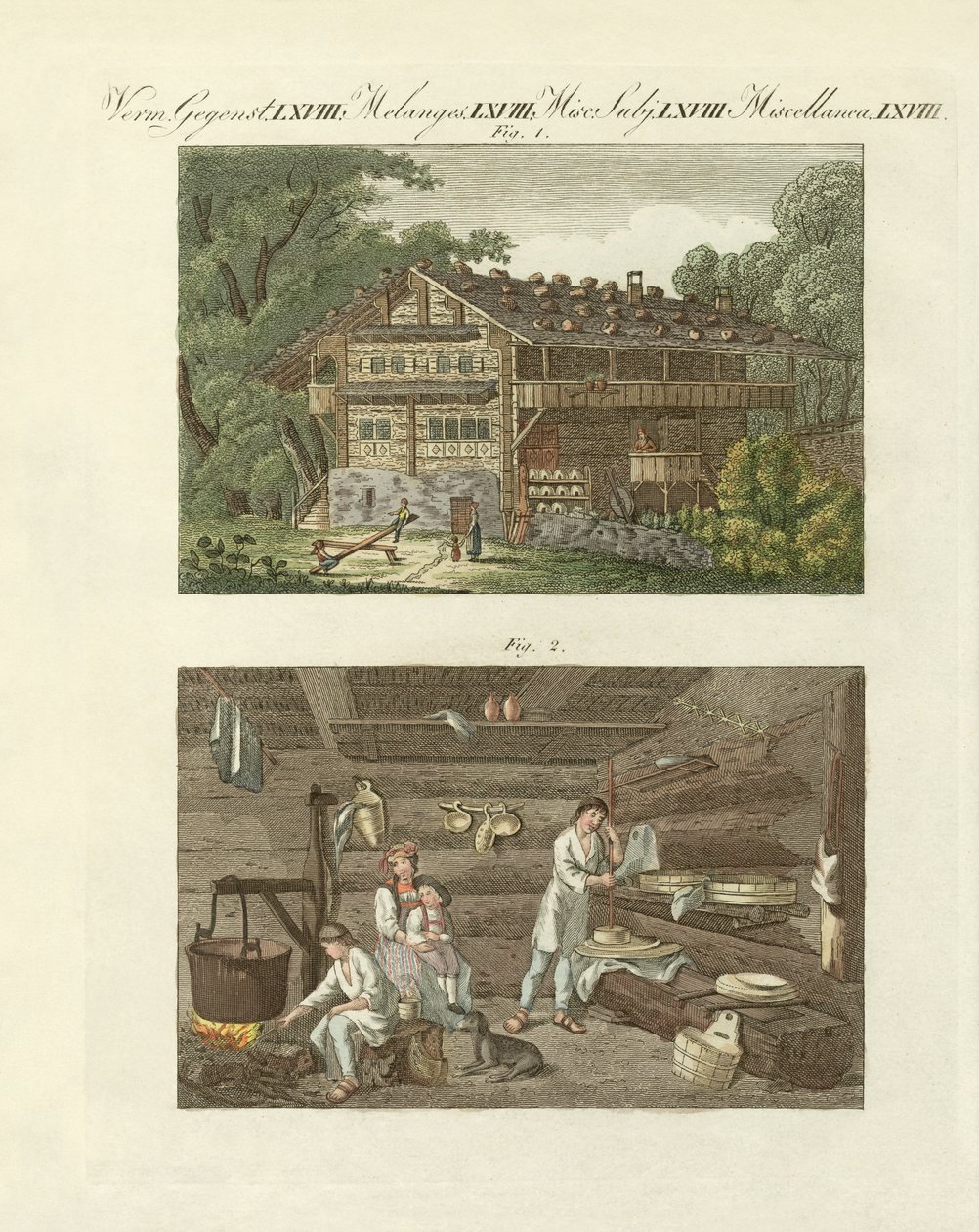 Arquitectura na Suíça (gravura a cores) de German School