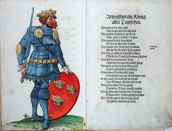 Ariovistus, Rei dos Alemães, de "A Origem dos Doze Antigos Reis e Príncipes da Nação Alemã". de German School