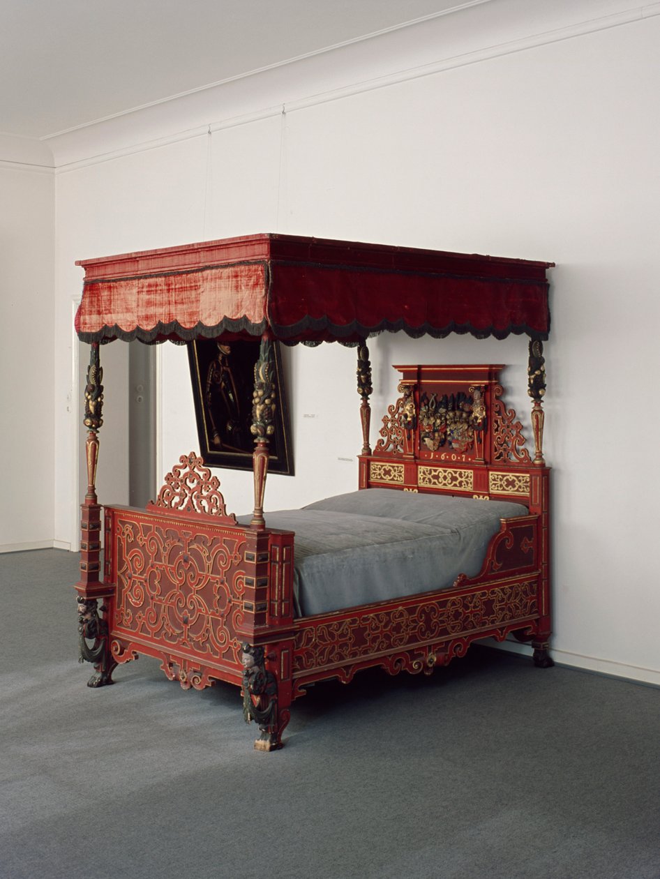 Cama do Landgrave Moritz com crista da família, c.1607 de German School