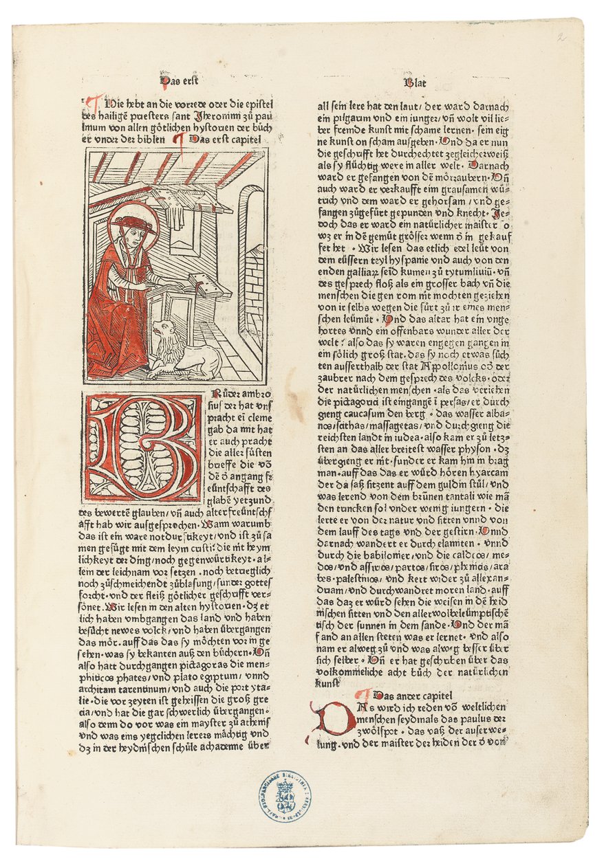 Biblie Germanica, Augsburgo: Anton Sorg, 20 de junho de 1477 (xilogravuras encadernadas em pele de porco sobre tábuas de madeira) de German School