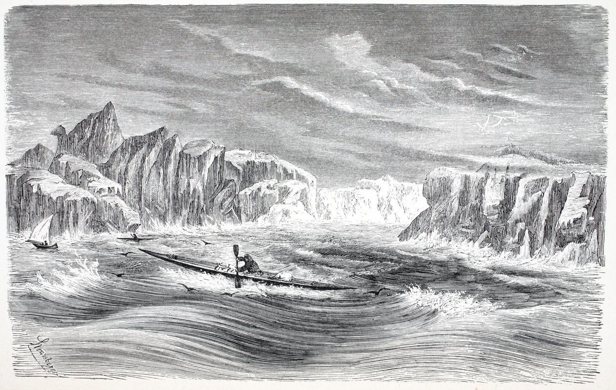 Viagens de barco com canoas, pub. Londres 1874 de German School