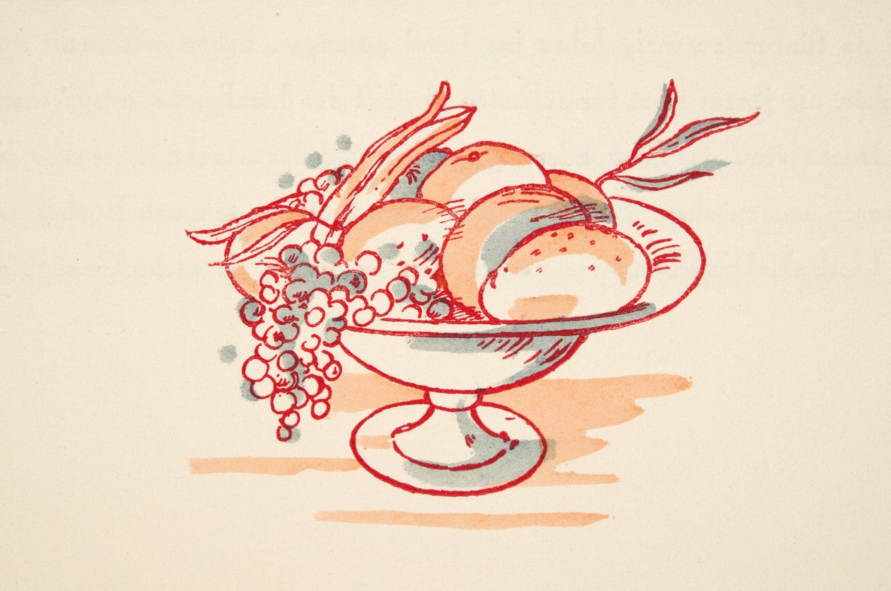 Tigela de fruta, de Styl, pub.1922 (impressão pochoir) de German School