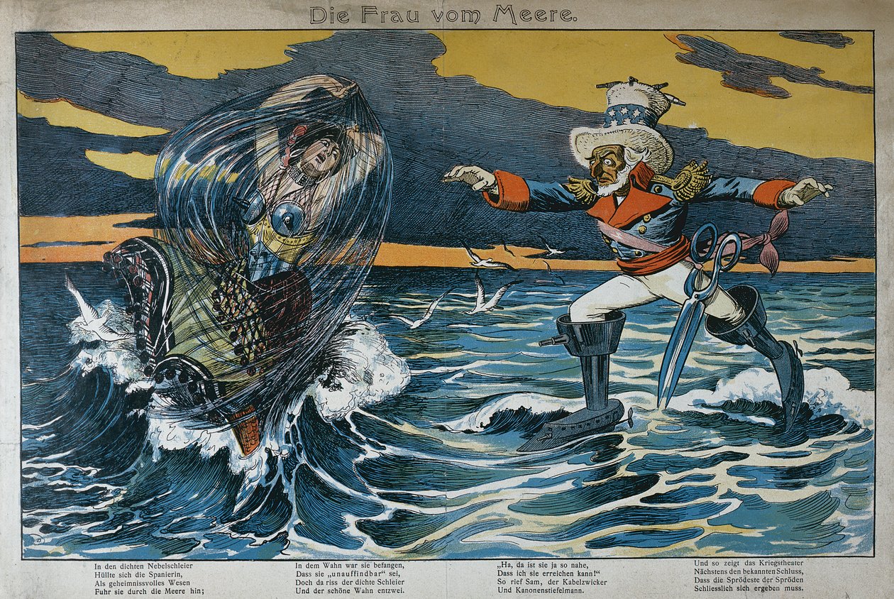 Caricatura na guerra hispano-americana, 1898 de German School