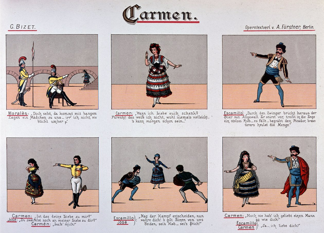 Carmen - Série de imagens do século XIX de German School