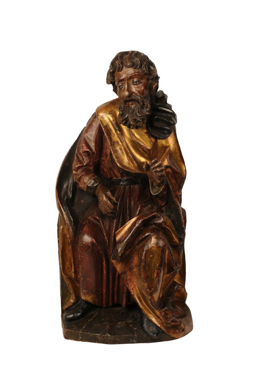 Escultura esculpida de um profeta, Swabian c.1500 (limewood) de German School