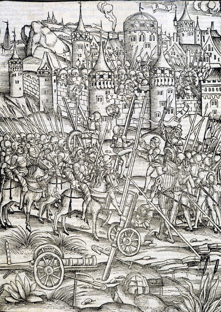 Caseau fort siege - Engraving, Alemanha de German School
