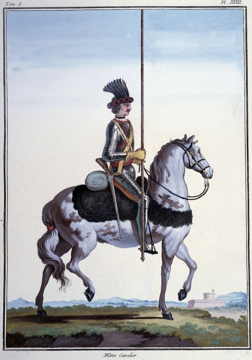 Cavalier - em "Mes rêveries" do Conde de Saxe, ed. Desaint et Saillant, Paris de German School