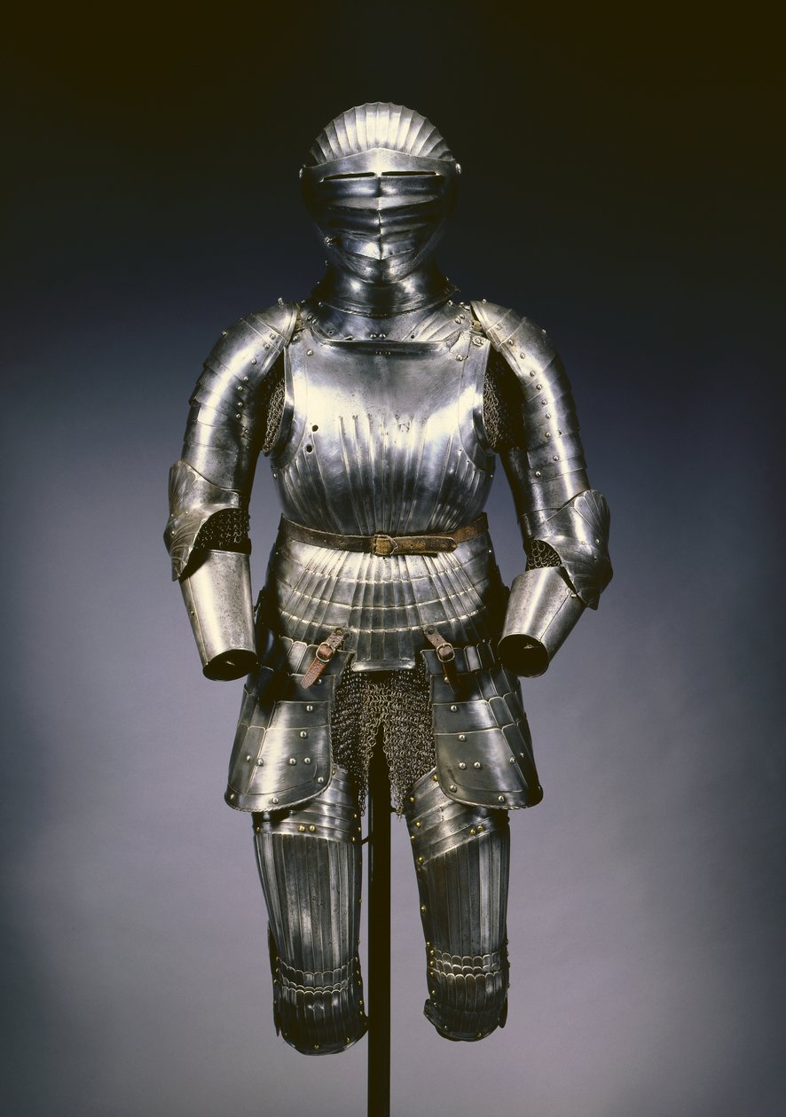 Capacete fechado e armadura parcial no estilo Maximiliano, Nuremberg, c.1525 de German School
