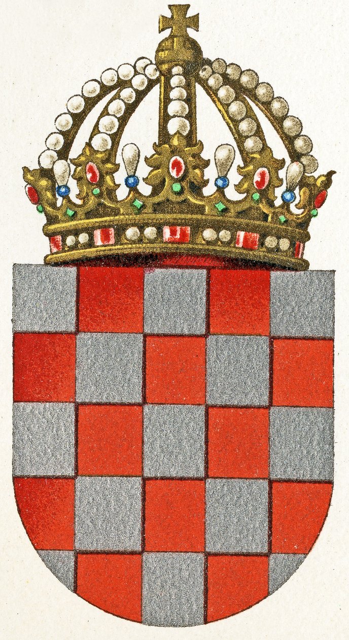 Brasão de armas da Croácia, c.1898 de German School