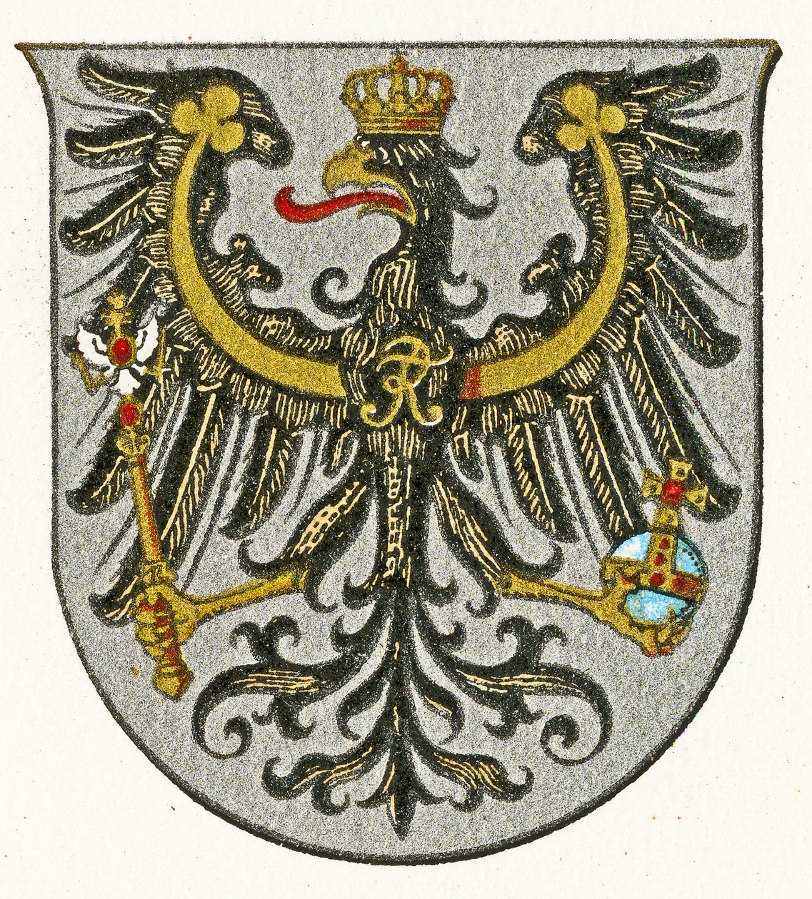 Brasão de armas do Reino da Prússia e depois da Província da Prússia Oriental, c.1898 de German School