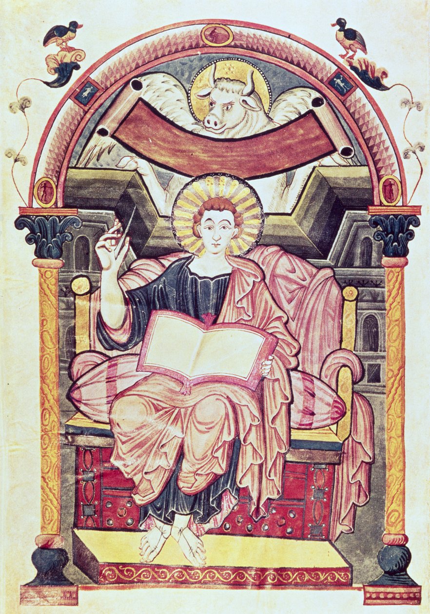 Canto 22. f.85v São Lucas Evangelista, de Treves, Carolingian, c.800 dC de German School
