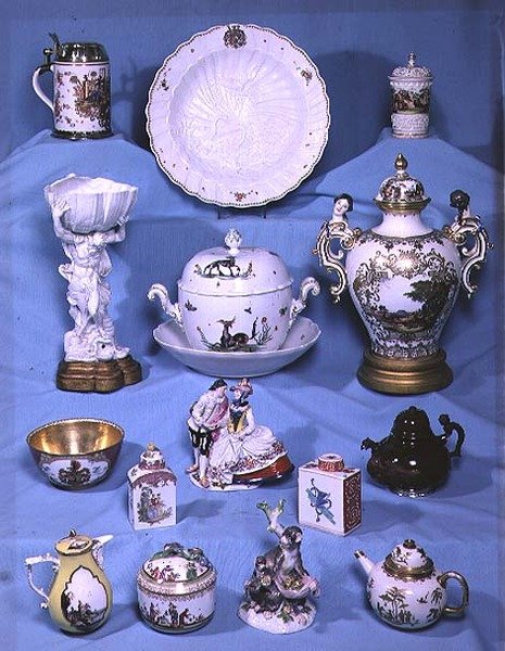 Colecção de porcelana Meissen do início do século XVIII de German School