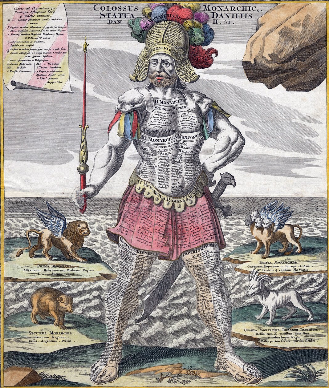 Colossal King Astride His Empire, c.1750 (gravura) de German School
