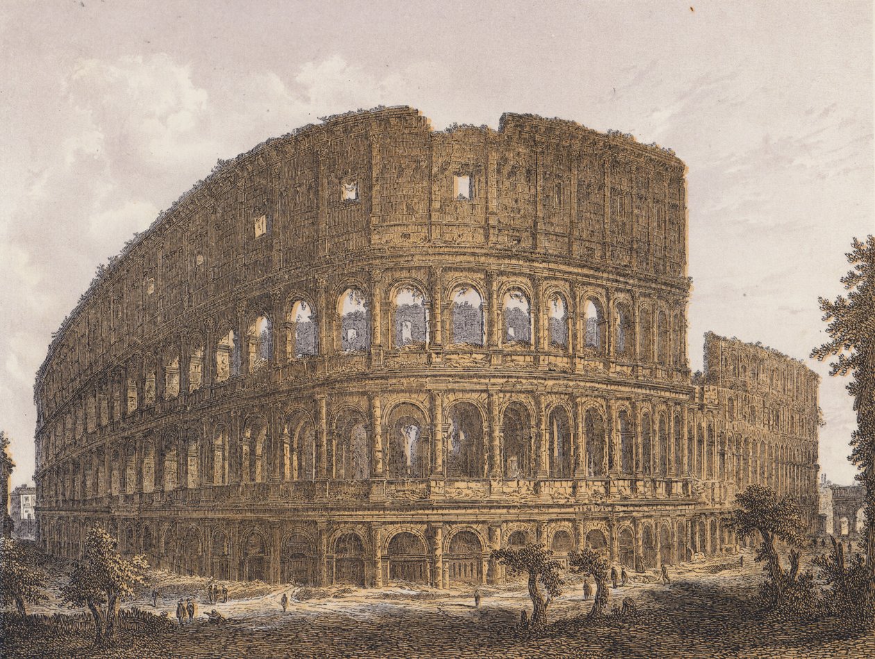 Coliseu, Roma (litografia a cores) de German School