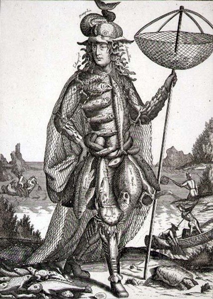 Fantasia para um pescador, pub. por Gerard Valck (1651-2-1726) c.1690 (gravura) de German School