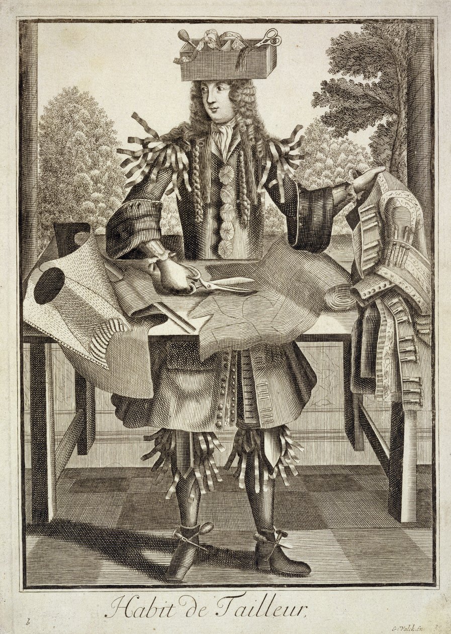 Traje para um alfaiate, pub. por Gerard Valck (16512-1726) c.1690 de German School