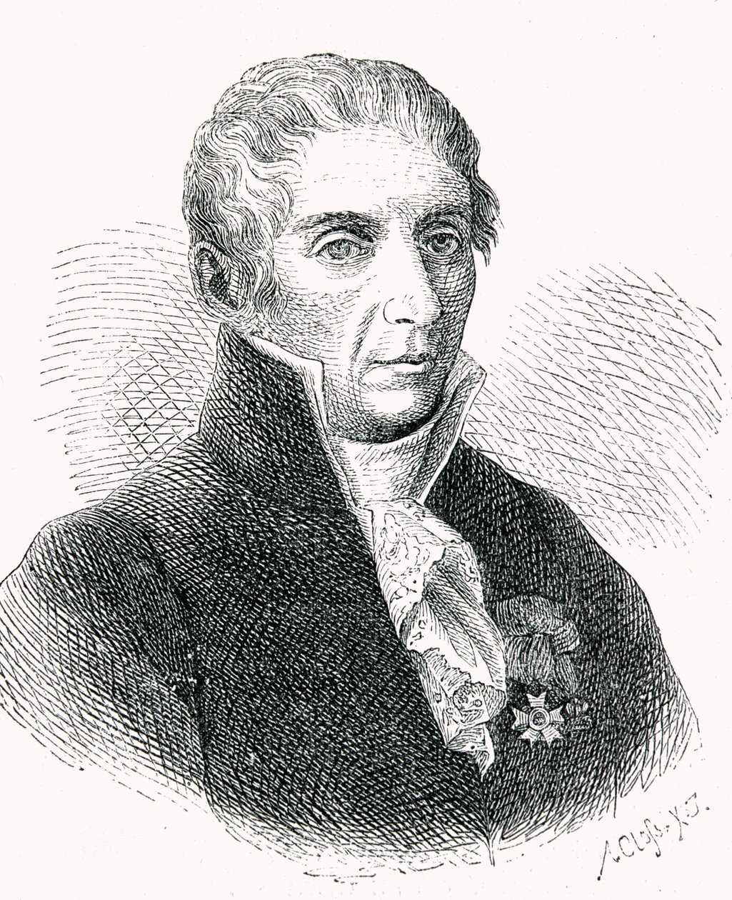 Conde Alessandro Volta (1745-1827) gravado por Adolf Closs (1840-94) de German School