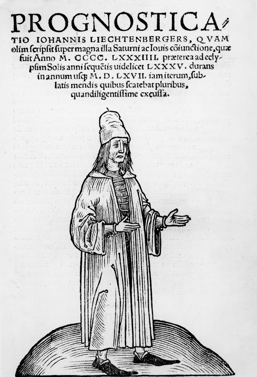 Ilustração de capa de Pronosticatio em latino por Johannes Lichtenberger, 1526 de German School