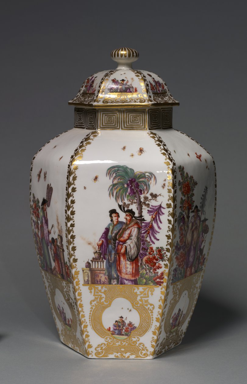 Vaso coberto, fabricante Meissen Porcelain Factory, Alemanha, c.1728-1730 de German School