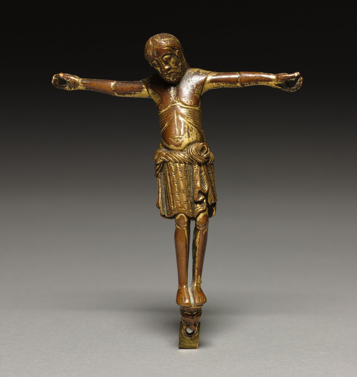 Cristo crucificado, c.1200 (bronze dourado) de German School