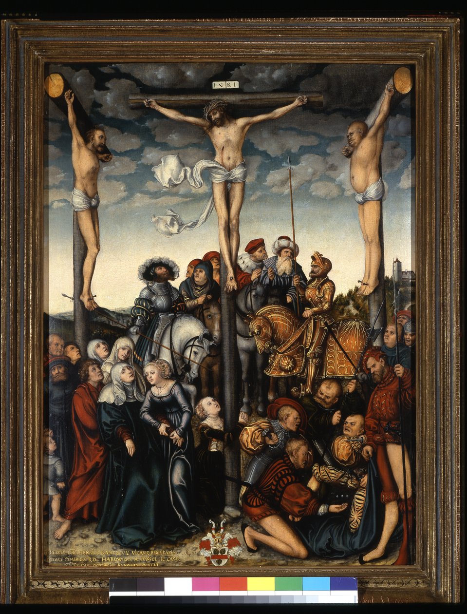 Crucificação (óleo sobre madeira) de German School