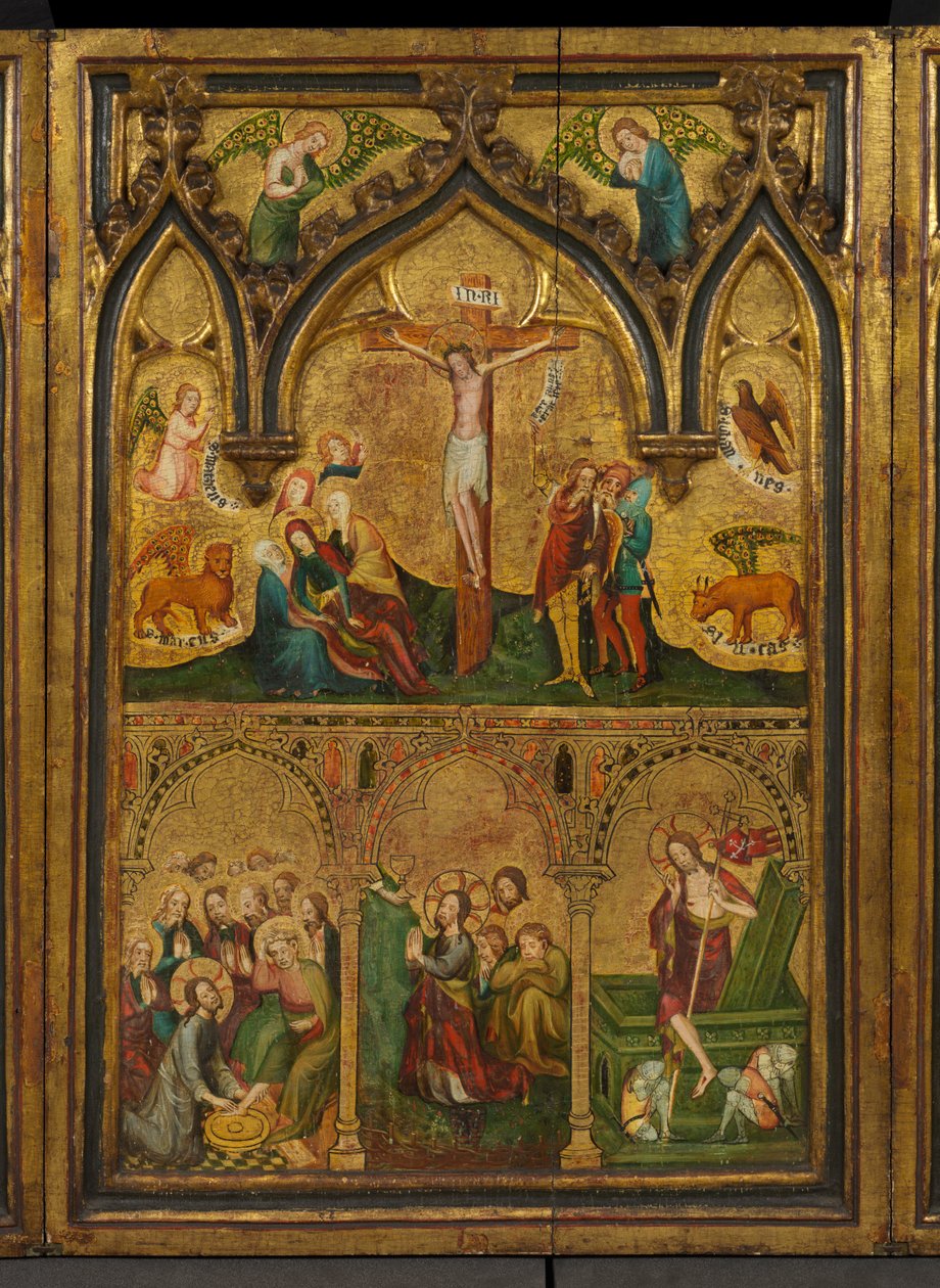 Tríptico da crucificação (anteriormente conhecido como Tríptico Estouteville) (painel central), c.1374 (tempera no painel) de German School