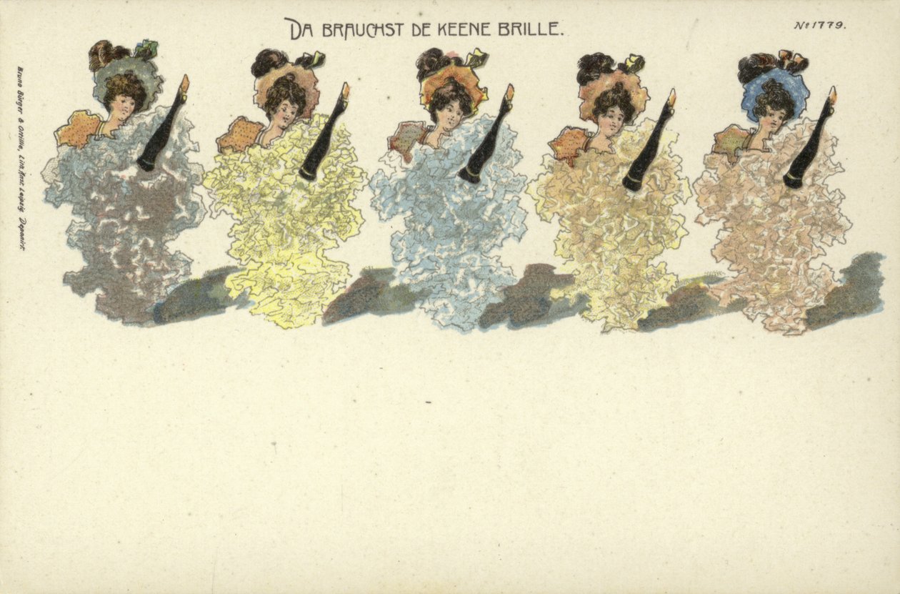 Da Brauchst De Keene Brille (litografia a cores) de German School