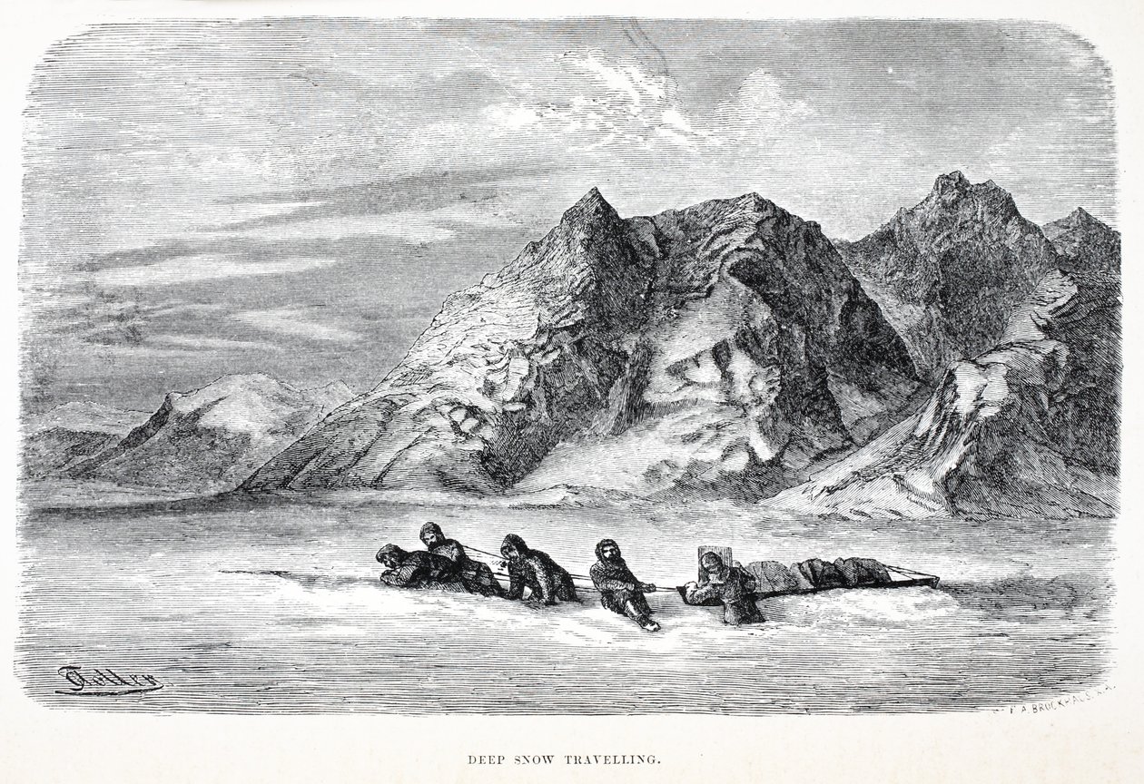 Deep Snow traveliing, pub. Londres 1874 de German School
