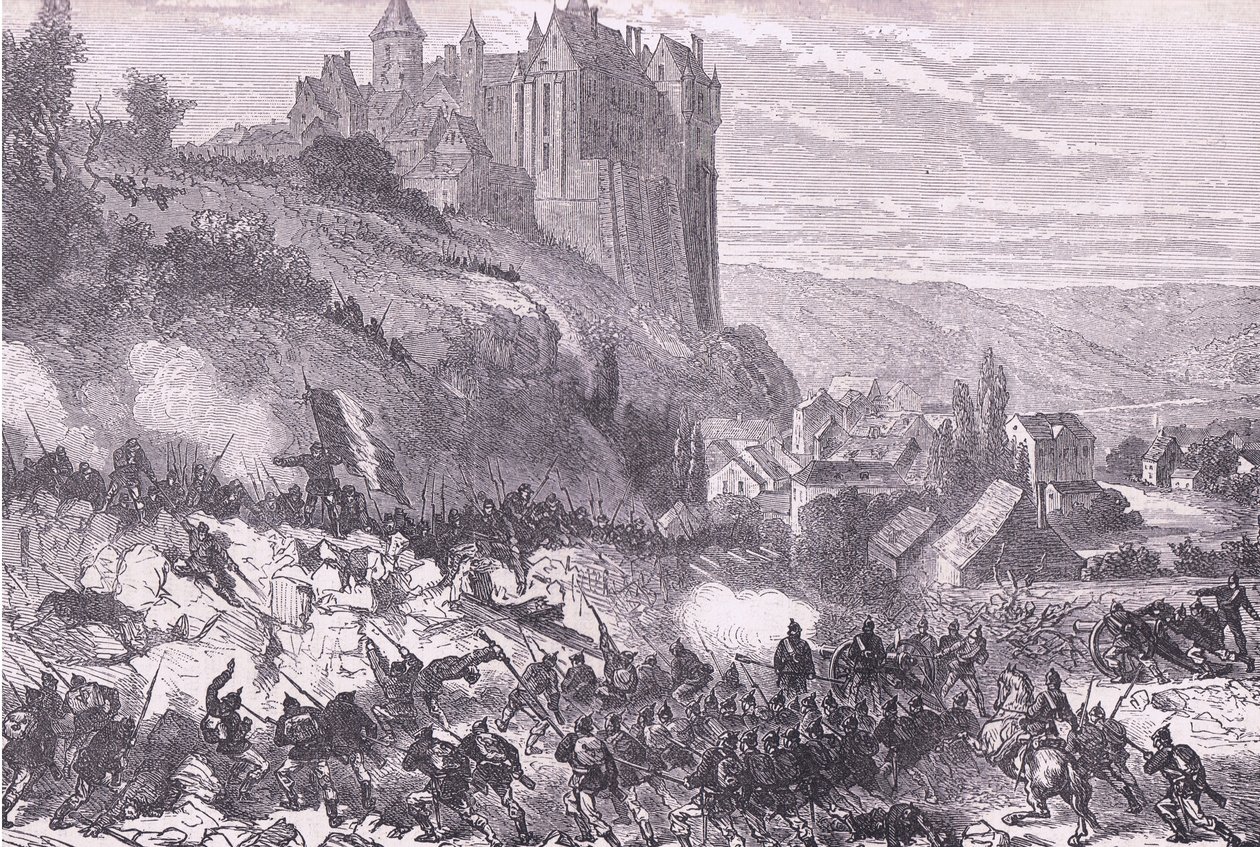 Defence of Chateaudun, Cassells History of the War between France and Germany publicado por Cassell and Company Limited, c.1890 (litho) de German School