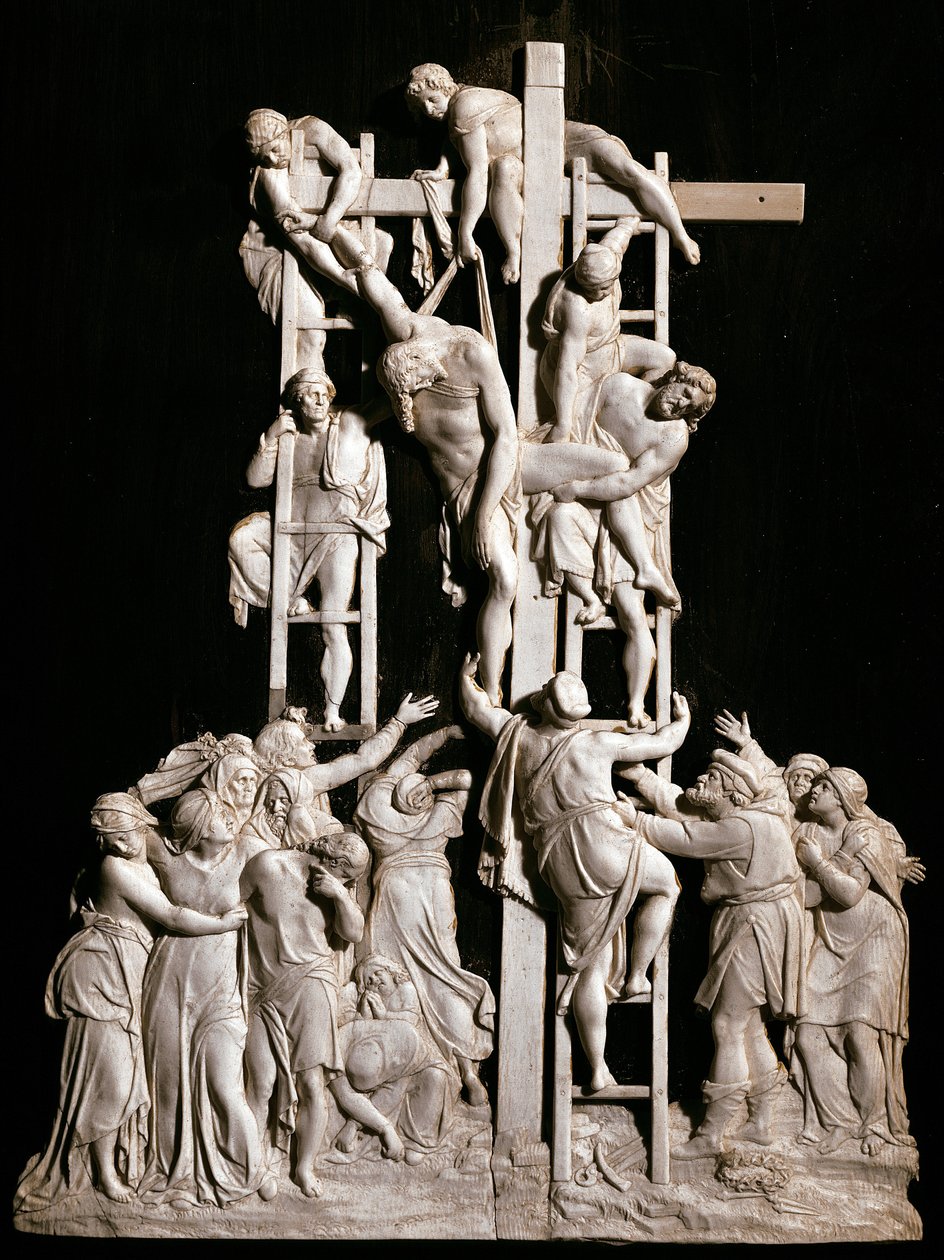 Deposição Escultura de marfim da escola alemã de German School