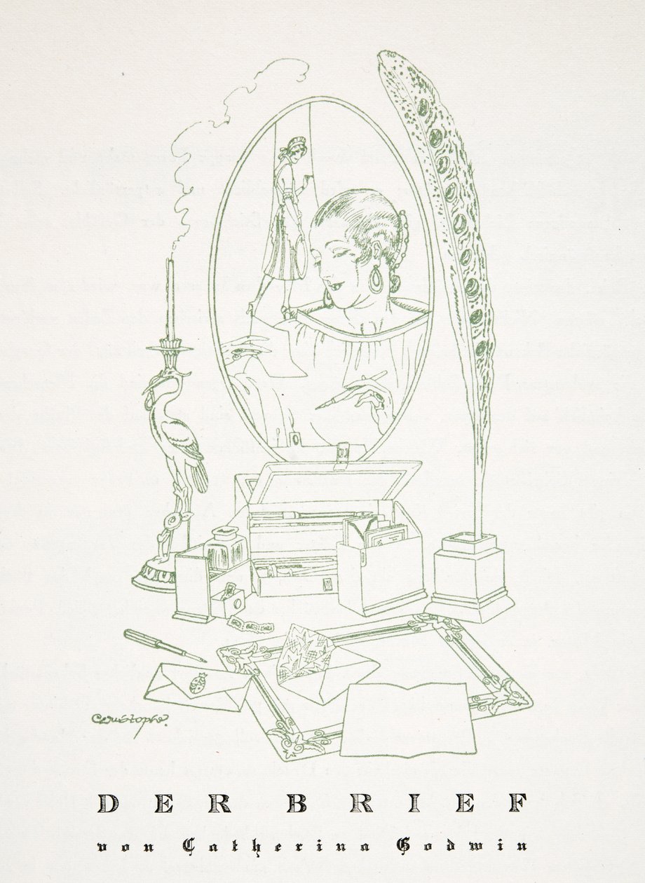 Der Brief por Catherina Godwin, de Styl, pub.1922 (pochoir print) de German School