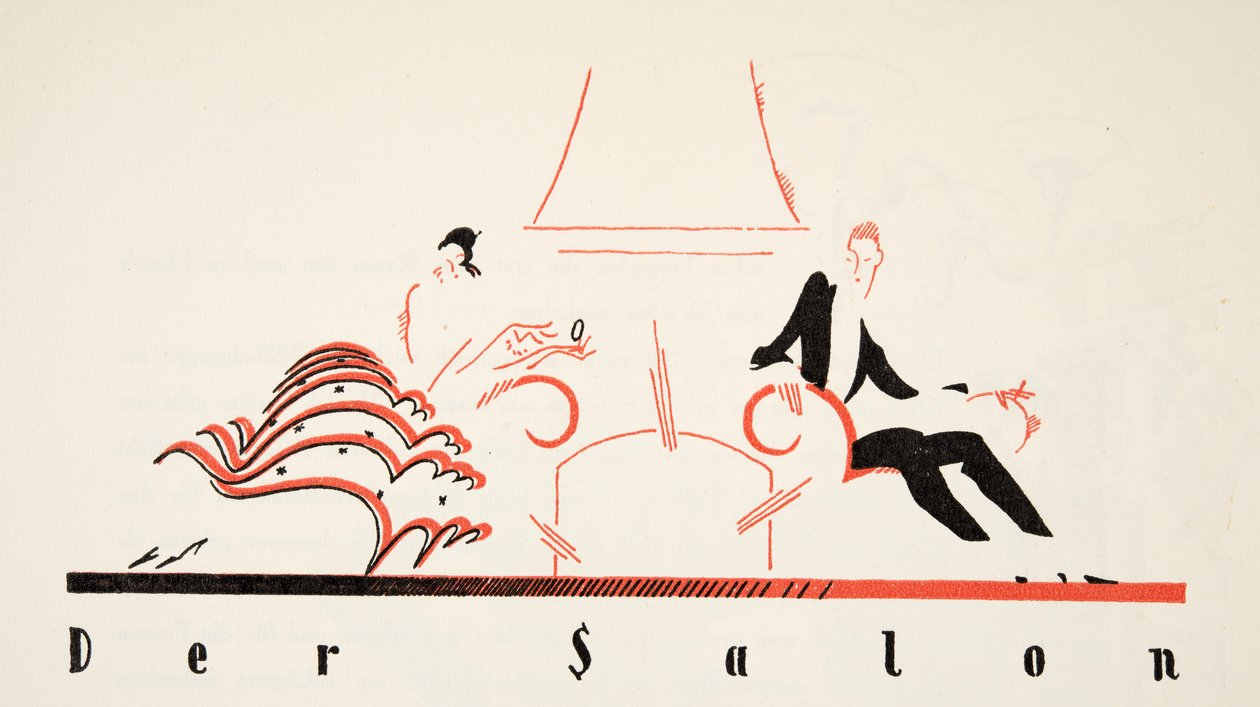 Der Salon from Styl, pub.1922 (pochoir print) de German School