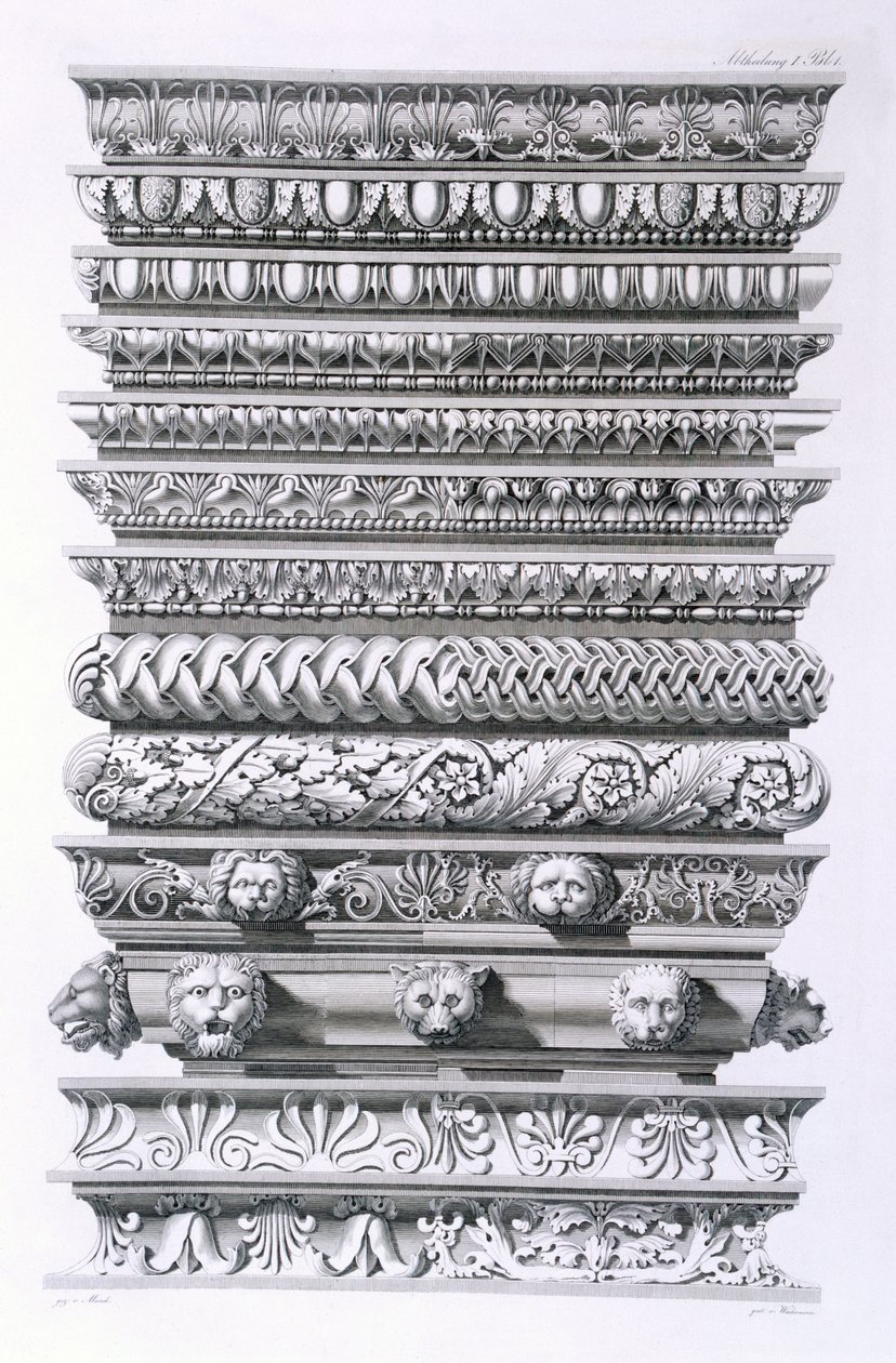 Designs para cornijas, 1856 de German School