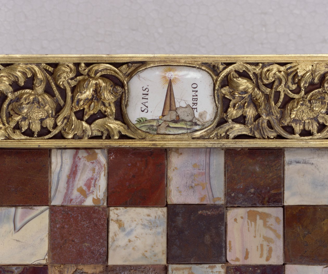 Detalhe de um tabuleiro de xadrez de German School